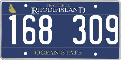 RI license plate 168309