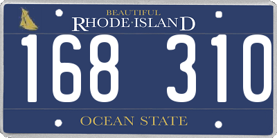 RI license plate 168310