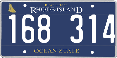 RI license plate 168314