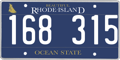 RI license plate 168315