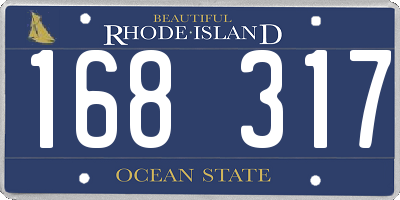 RI license plate 168317