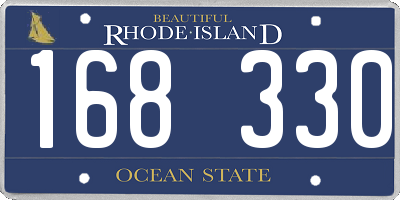RI license plate 168330