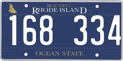 RI license plate 168334