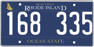 RI license plate 168335