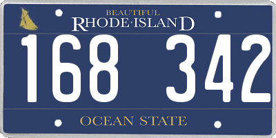 RI license plate 168342