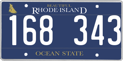 RI license plate 168343