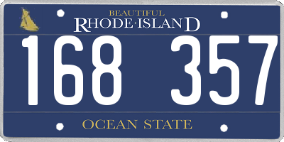 RI license plate 168357