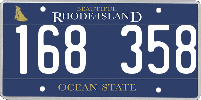 RI license plate 168358