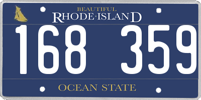 RI license plate 168359