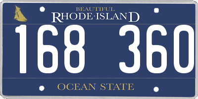 RI license plate 168360
