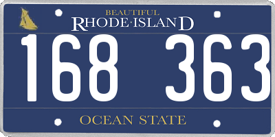 RI license plate 168363