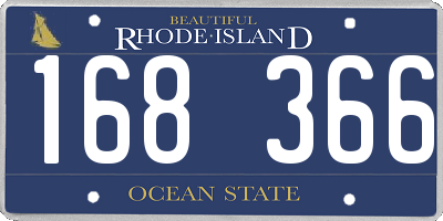 RI license plate 168366