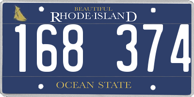 RI license plate 168374