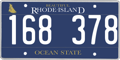 RI license plate 168378
