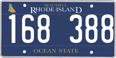 RI license plate 168388