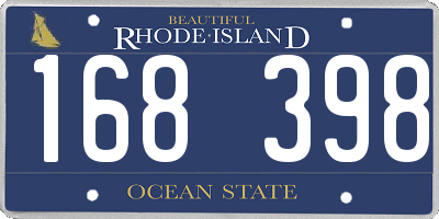 RI license plate 168398