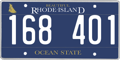 RI license plate 168401