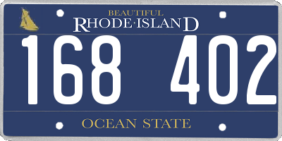 RI license plate 168402