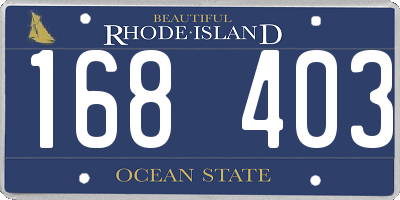RI license plate 168403