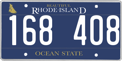 RI license plate 168408
