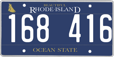 RI license plate 168416