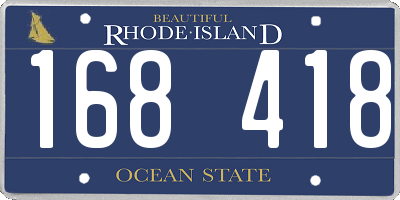 RI license plate 168418