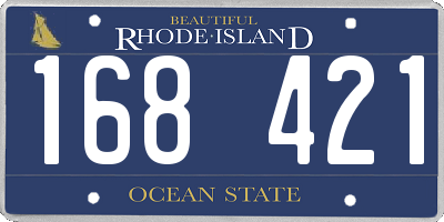 RI license plate 168421