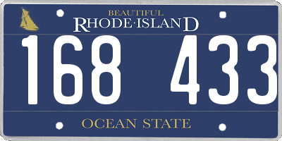 RI license plate 168433
