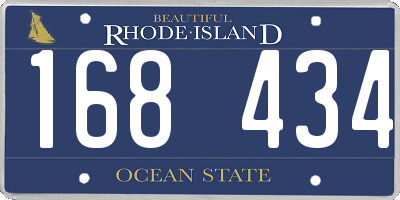 RI license plate 168434