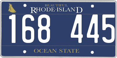RI license plate 168445