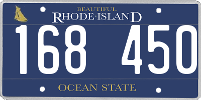 RI license plate 168450
