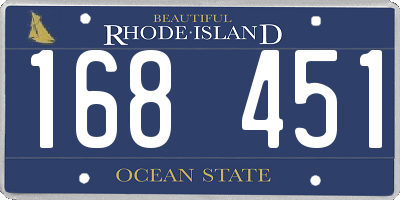 RI license plate 168451