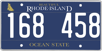 RI license plate 168458