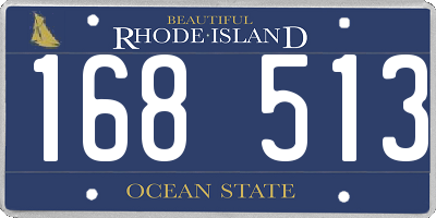 RI license plate 168513