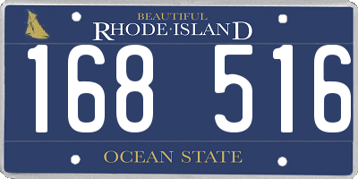 RI license plate 168516