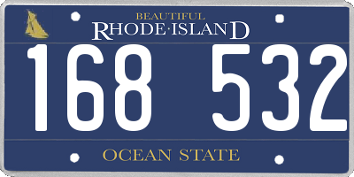 RI license plate 168532