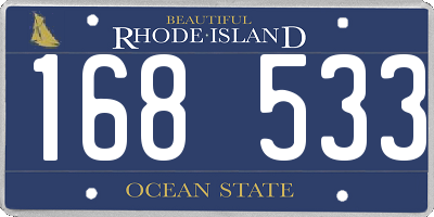 RI license plate 168533