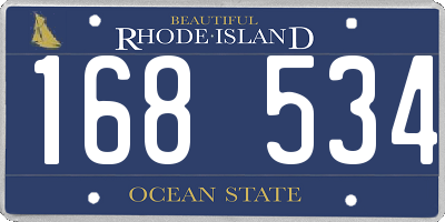 RI license plate 168534