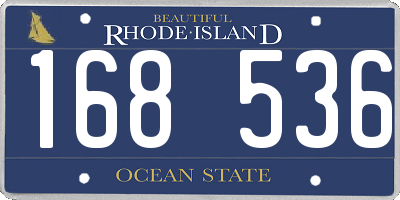 RI license plate 168536