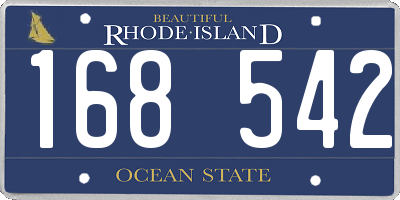 RI license plate 168542