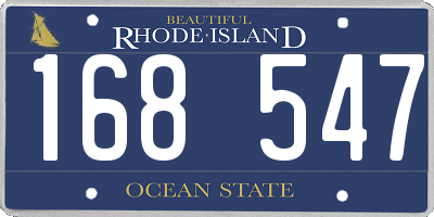 RI license plate 168547