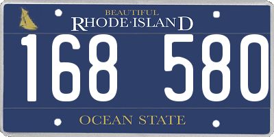 RI license plate 168580