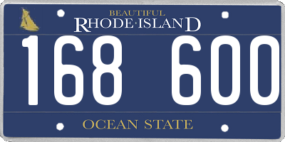 RI license plate 168600