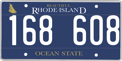 RI license plate 168608
