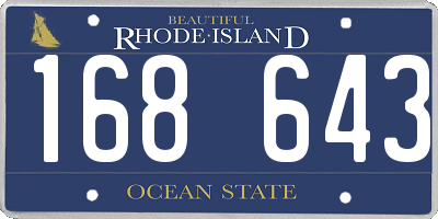 RI license plate 168643