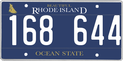 RI license plate 168644
