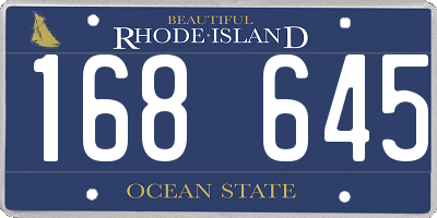 RI license plate 168645