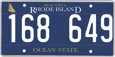 RI license plate 168649