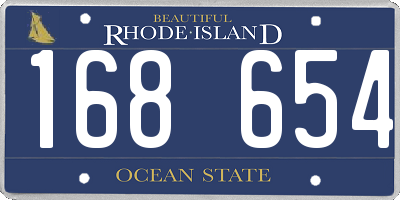 RI license plate 168654