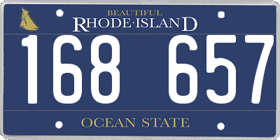 RI license plate 168657